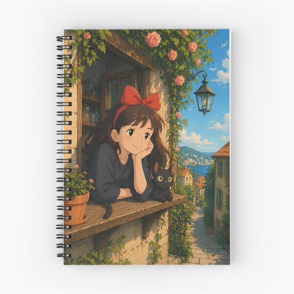 Item preview, Cute kawaii art girl [[kiki's]] -%[ghiblis]%- smile on window aways  designed and sold by uwwooshop.