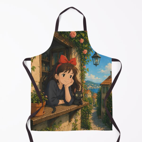 Item preview, Cute kawaii art girl [[kiki's]] -%[ghiblis]%- smile on window aways  designed and sold by uwwooshop.