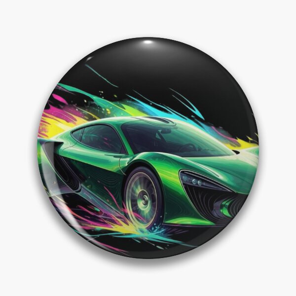 Item preview, Neon Splatter Green Supercar - Organic Abstract Vector Art designed and sold by Nexus Space.