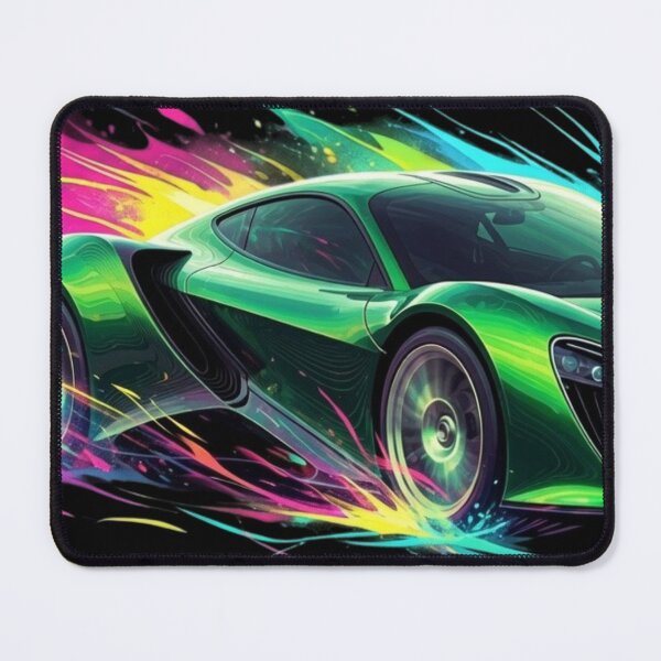 Item preview, Neon Splatter Green Supercar - Organic Abstract Vector Art designed and sold by Nexus Space.