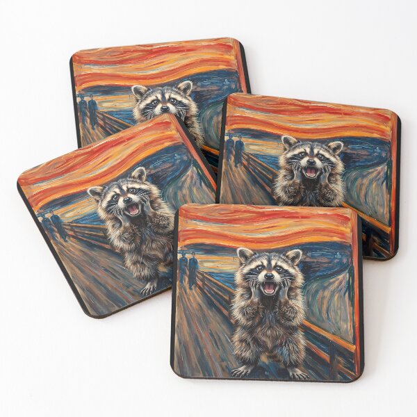 Item preview, Screaming Raccoon in Edvard Munch Style designed and sold by Safwat-Aziz1.
