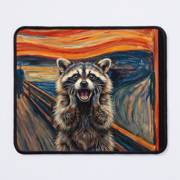 Item preview, Screaming Raccoon in Edvard Munch Style designed and sold by Safwat-Aziz1.
