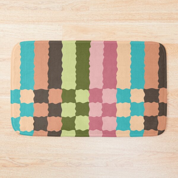 Item preview, Retro Wavy Checkerboard Pattern Pastel Abstract Grid 2 designed and sold by nineFlorals.