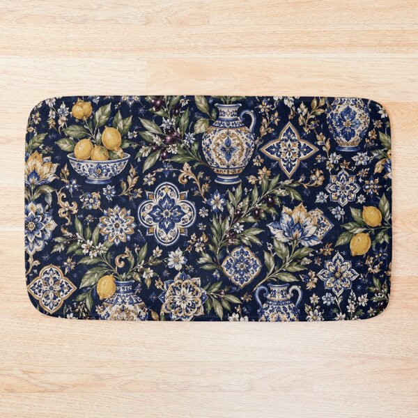 Item preview, Mediterranean Blue & White with Lemons and Olive Branches designed and sold by rimmatv.
