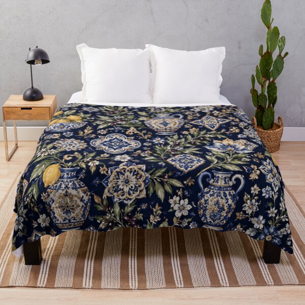 Item preview, Mediterranean Blue & White with Lemons and Olive Branches designed and sold by rimmatv.