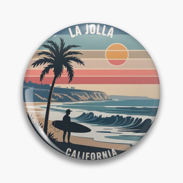 Item preview, La Jolla California: Sunset Surf Badge designed and sold by CircinusStore.