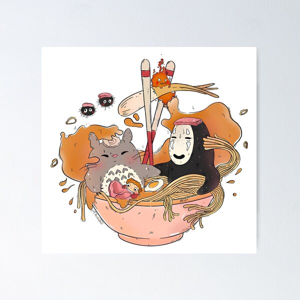 Item preview, Cute kawaii [[totoros and faces]] no -%[ghiblis]%- ramen aways  designed and sold by uwwooshop.