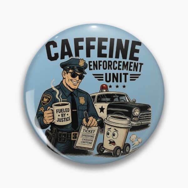 Item preview, Funny Police Officer Gift Caffeine Enforcement Unit Cop Coffee Design designed and sold by thoughtswear.