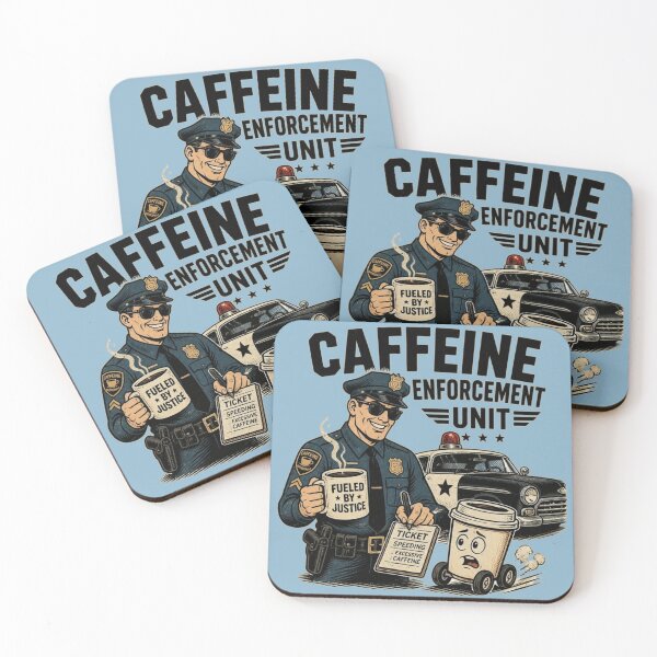 Item preview, Funny Police Officer Gift Caffeine Enforcement Unit Cop Coffee Design designed and sold by thoughtswear.