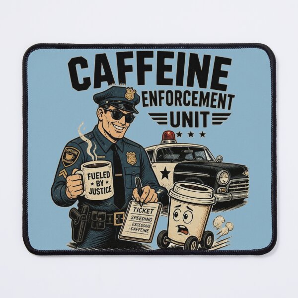 Item preview, Funny Police Officer Gift Caffeine Enforcement Unit Cop Coffee Design designed and sold by thoughtswear.