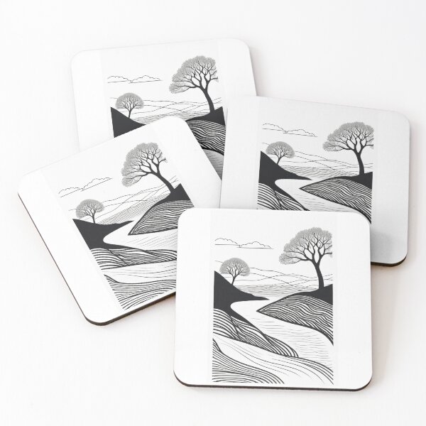 Item preview, Art - Stylized Landscape, Japanese Print Inspiration designed and sold by Reverso-Design.