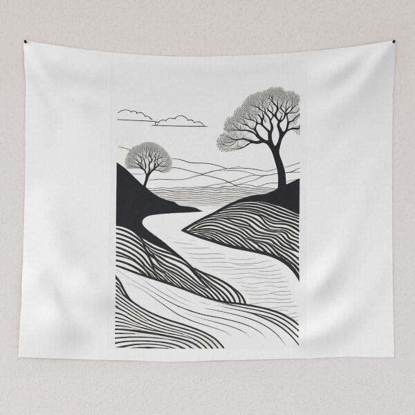 Item preview, Art - Stylized Landscape, Japanese Print Inspiration designed and sold by Reverso-Design.