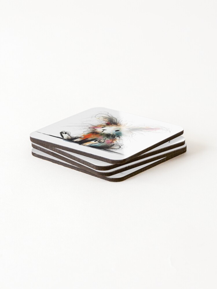 Thumbnail 4 of 5, Coasters (Set of 4), Wild Rabbit designed and sold by AnyGil.
