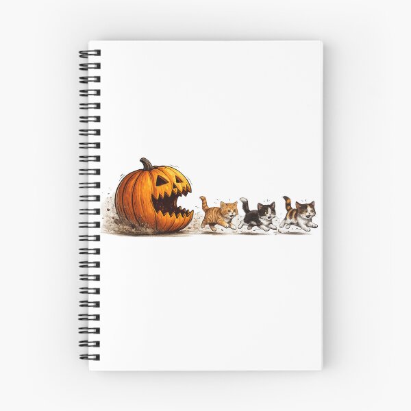 Item preview, Cute Halloween Cats Running from Scary Pumpkin Funny Cat Lover Shirt designed and sold by HectorStore11.