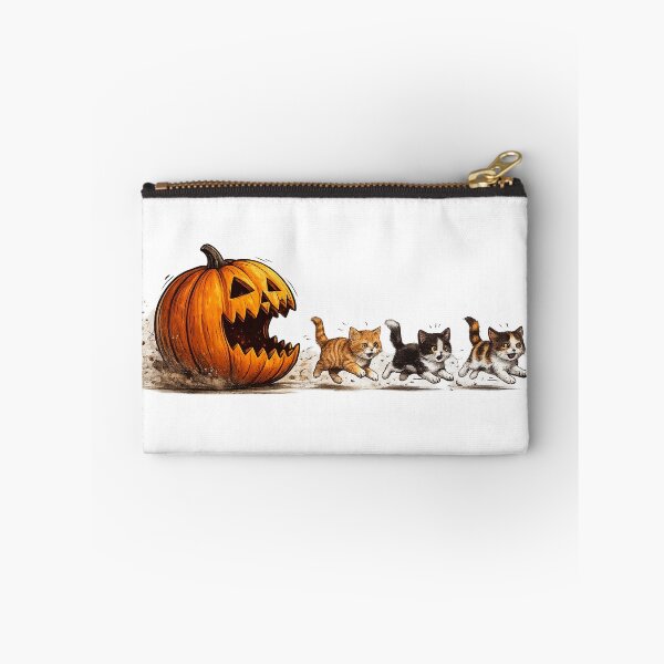 Item preview, Cute Halloween Cats Running from Scary Pumpkin Funny Cat Lover Shirt designed and sold by HectorStore11.