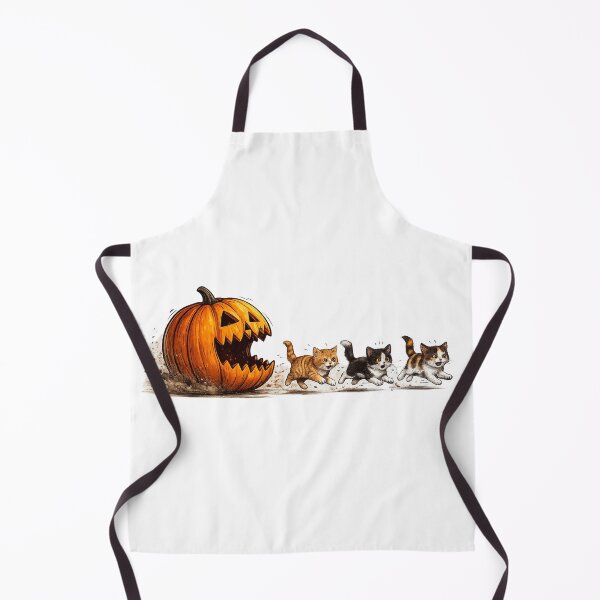 Item preview, Cute Halloween Cats Running from Scary Pumpkin Funny Cat Lover Shirt designed and sold by HectorStore11.