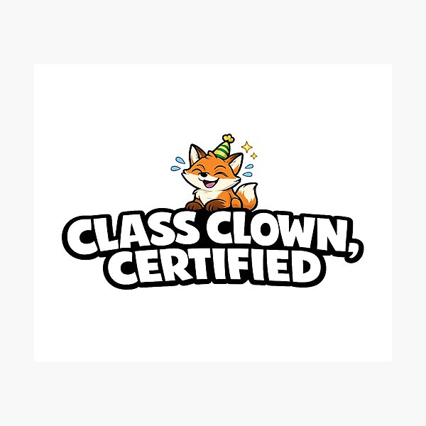 Item preview, Funny Fox Class Clown Certified Sticker | Back to School Student Gift designed and sold by Moonveil_Studio.