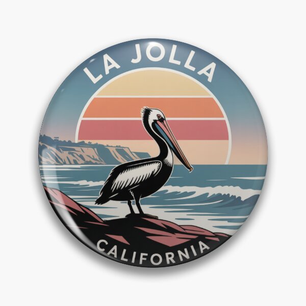 Item preview, La Jolla California: Retro Pelican Coastline designed and sold by CircinusStore.