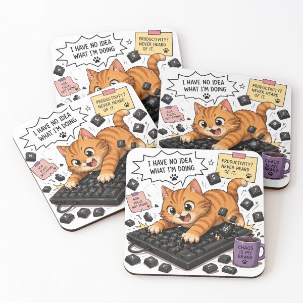 Item preview, Keyboard Chaos Orange Kitty Sticker  designed and sold by Designertanya.