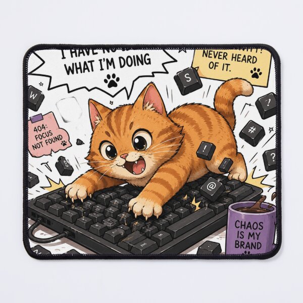 Item preview, Keyboard Chaos Orange Kitty Sticker designed and sold by Designertanya.