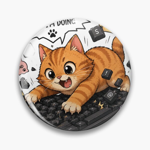 Item preview, Keyboard Chaos Orange Kitty Sticker  designed and sold by Designertanya.