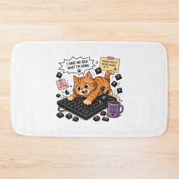 Item preview, Keyboard Chaos Orange Kitty Sticker  designed and sold by Designertanya.