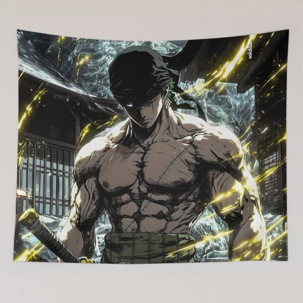 Item preview, Battle-Scarred Three Sword Warrior | Dark Anime Samurai Illustration designed and sold by Dyan4.