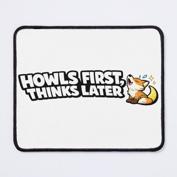 Item preview, Funny Fox Howls First Thinks Later Sticker | Cute Woodland Animal Meme designed and sold by Moonveil_Studio.