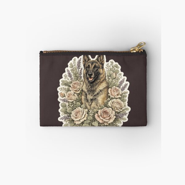 Item preview, Belgian Malinois in Roses – Vintage Botanical Portrait designed and sold by Golden Era Studio.