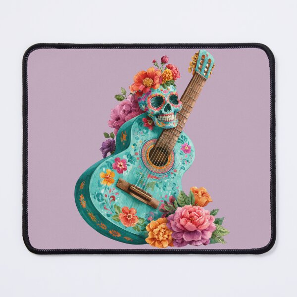 Item preview, Dia de Muertos Floral Guitar | Mexican Sugar Skull Art designed and sold by MythicMood.