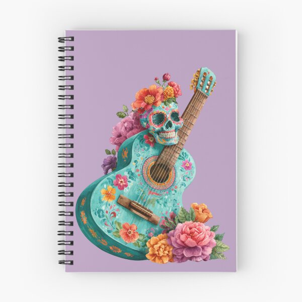 Item preview, Dia de Muertos Floral Guitar | Mexican Sugar Skull Art designed and sold by MythicMood.