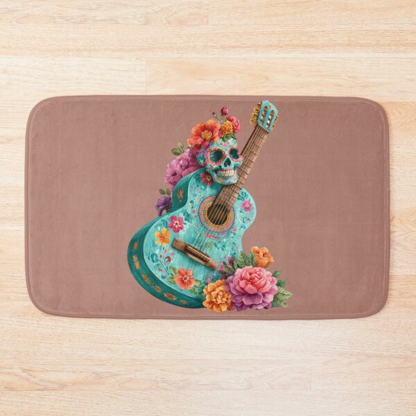 Item preview, Dia de Muertos Floral Guitar | Mexican Sugar Skull Art designed and sold by MythicMood.