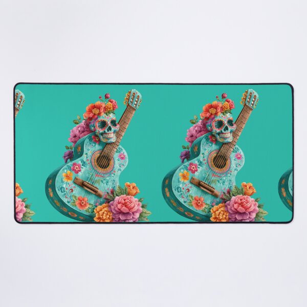 Item preview, Dia de Muertos Floral Guitar | Mexican Sugar Skull Art designed and sold by MythicMood.