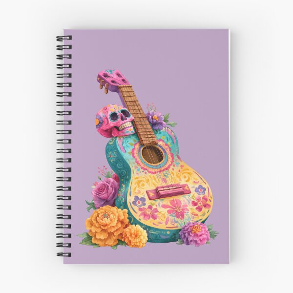 Item preview, Dia de Muertos Floral Guitar | Mexican Sugar Skull Art designed and sold by MythicMood.