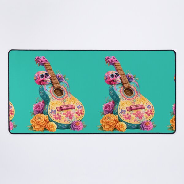 Item preview, Dia de Muertos Floral Guitar | Mexican Sugar Skull Art designed and sold by MythicMood.