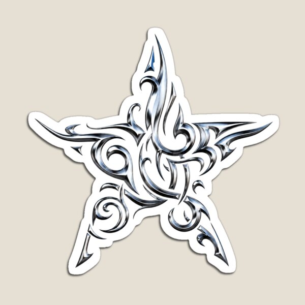 Item preview, Liquid Chrome Tribal Star designed and sold by FileFlowStudio.