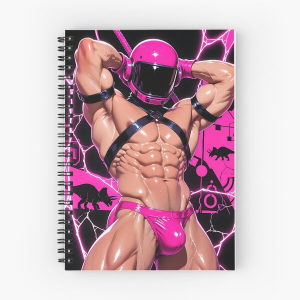 Item preview, Neon Cyberpunk Space Warrior – Pink Sci-Fi Muscle Illustration designed and sold by ZhivanCrimson.