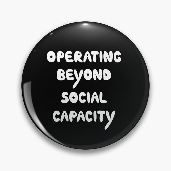 Item preview, Operating Beyond Social Capacity, Funny Introvert Quote, Bubbly Handwriting Tee designed and sold by Mooi Studio.