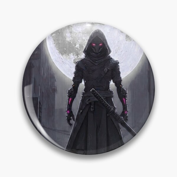 Item preview, Another of Neon Cyborg Samurai Ronin Holographic Moon Cyberpunk Art designed and sold by The Fine Print by BassAddict.