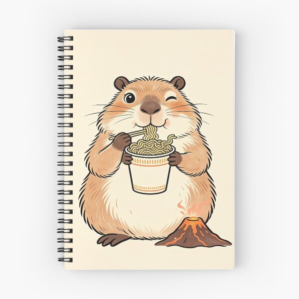 Item preview, Cute Hamster Eating Spicy Ramen - Cute Mascot with Volcano Art designed and sold by ZINO WORLD.