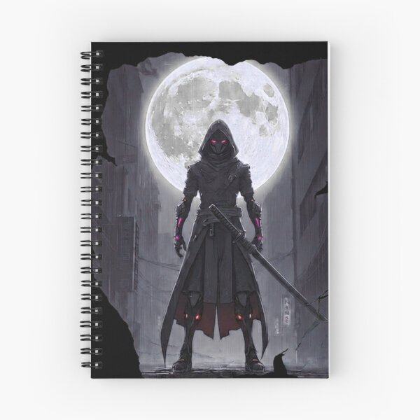 Item preview, Another of Neon Cyborg Samurai Ronin Holographic Moon Cyberpunk Art designed and sold by The Fine Print by BassAddict.