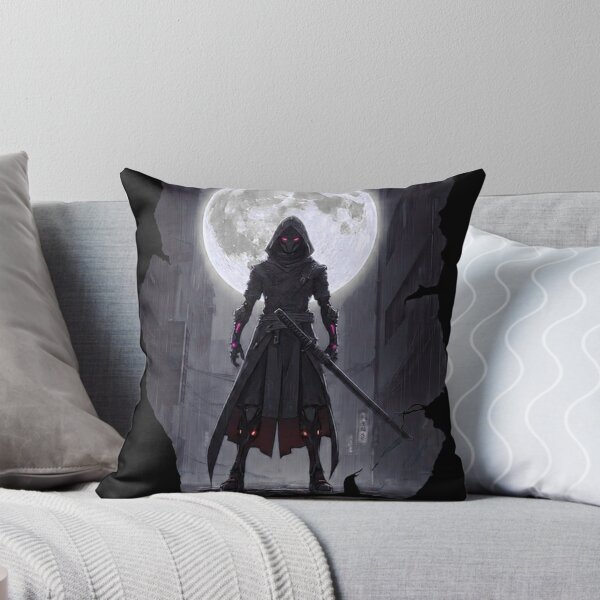Item preview, Another of Neon Cyborg Samurai Ronin Holographic Moon Cyberpunk Art designed and sold by The Fine Print by BassAddict.