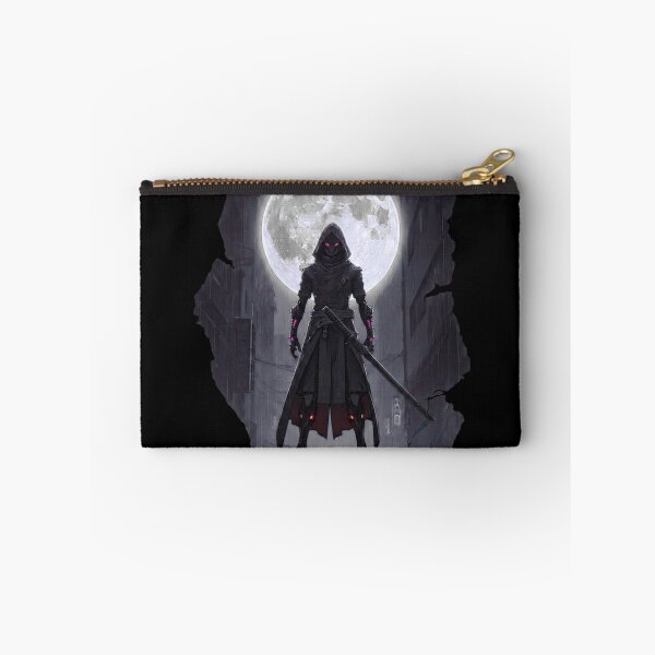 Item preview, Another of Neon Cyborg Samurai Ronin Holographic Moon Cyberpunk Art designed and sold by The Fine Print by BassAddict.