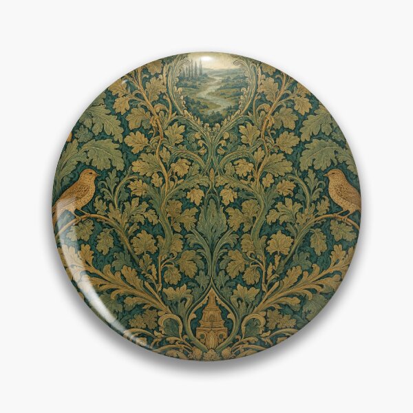 Item preview, Beautiful William Morris nature with birds inspired pattern design tapestry lovely designed and sold by Vintage Designs +.