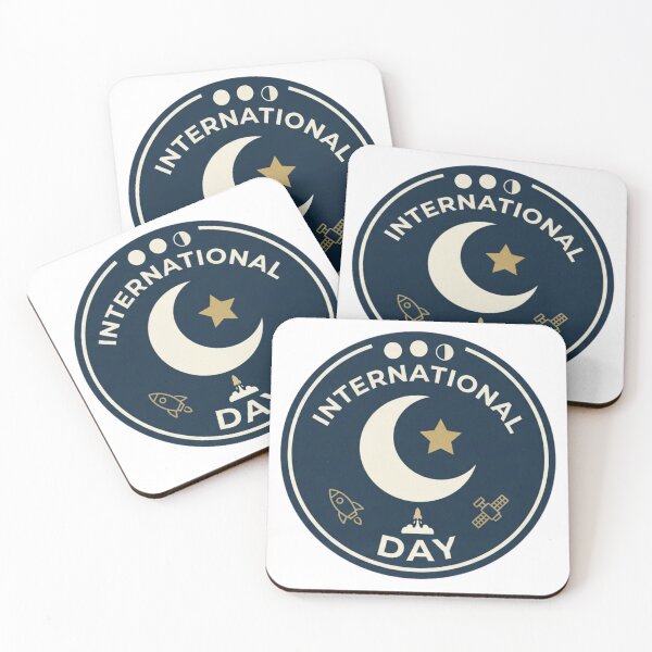 Item preview, International Moon Day Crescent Moon Space Exploration Badge Design designed and sold by Palette & Hue.