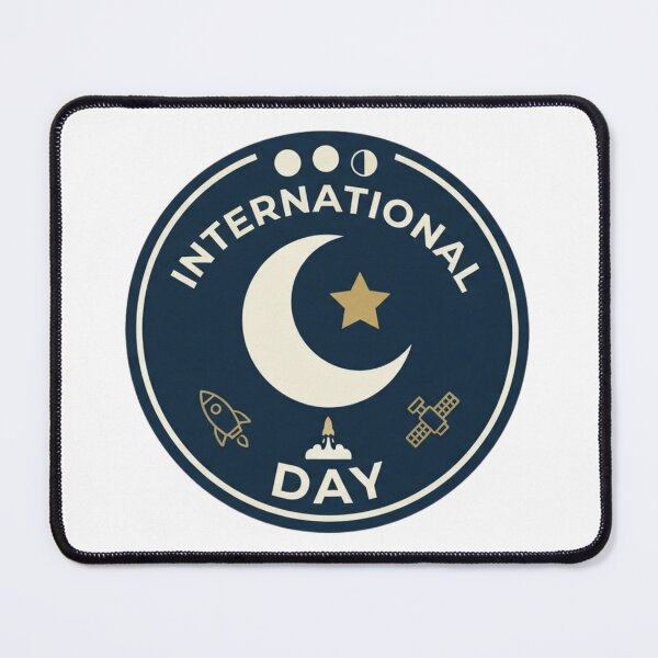 Item preview, International Moon Day Crescent Moon Space Exploration Badge Design designed and sold by Palette & Hue.