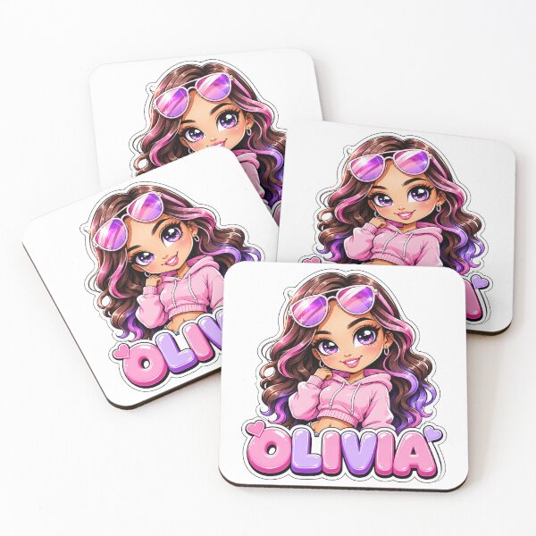 Item preview, Olivia – Stylish Anime Girl Name Mascot designed and sold by AlexLineArt.