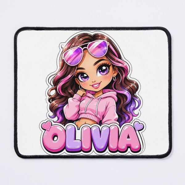 Item preview, Olivia – Stylish Anime Girl Name Mascot designed and sold by AlexLineArt.