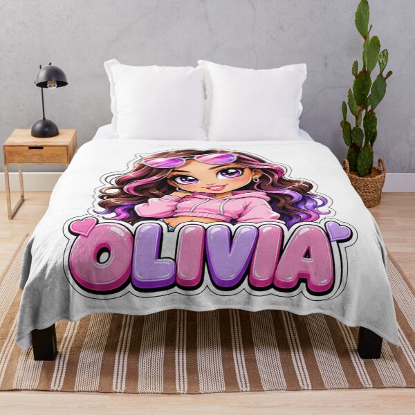 Item preview, Olivia – Stylish Anime Girl Name Mascot designed and sold by AlexLineArt.