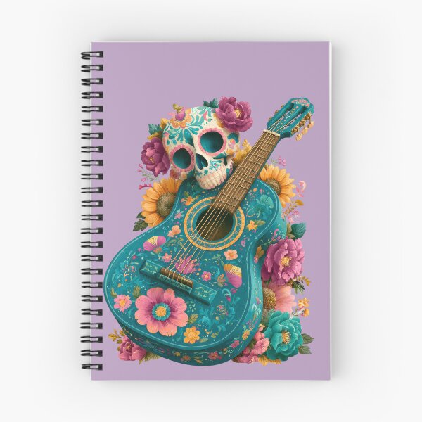 Item preview, Dia de Muertos Floral Guitar | Mexican Sugar Skull Art designed and sold by MythicMood.